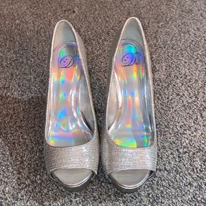 Silver high heels